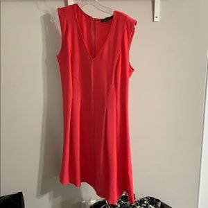 2/$30 v neck coral fit and flare dress
